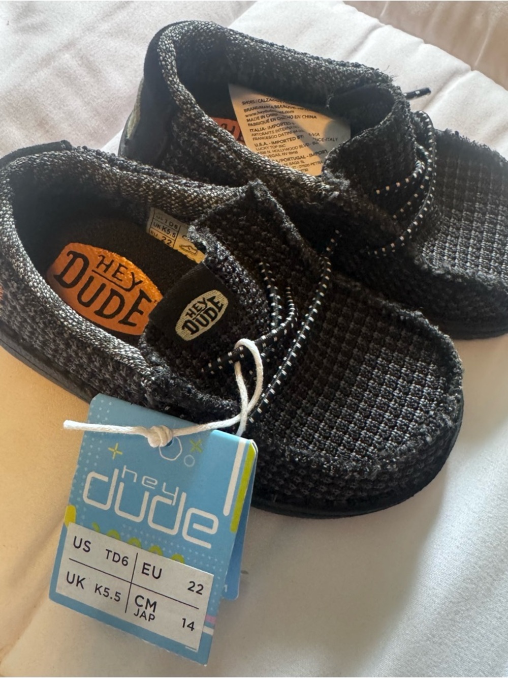 Hey Dude Kids Black Knit Slip-On Sneakers